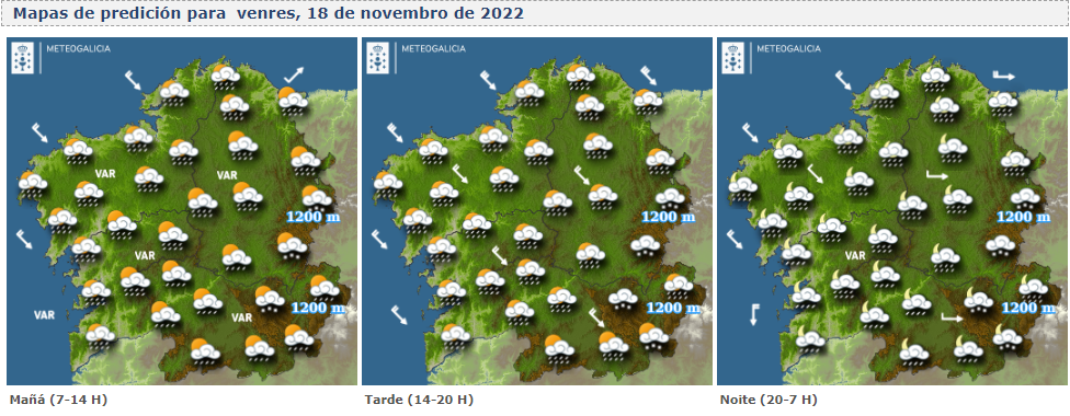  Mapas del tiempo para este viernes en Galicia. METEOGALICIA 