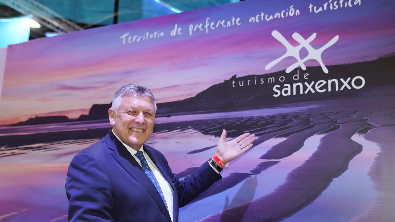 Telmo Martín presentando a Sanxenxo en la Feria Internacional de Turismo de 2022. DP