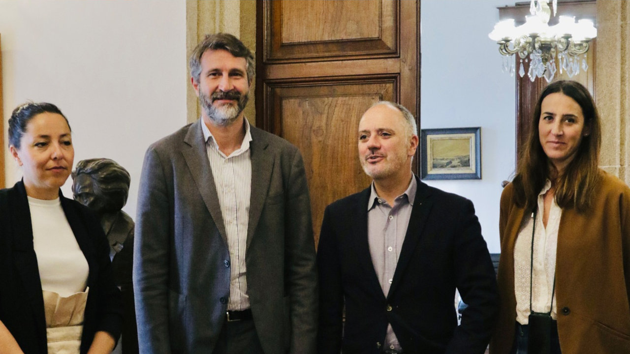 Alberto Varela mantivo unha reunión este martes con David Regades pola ampliación do polígono industrial do Pousadoiro. DS