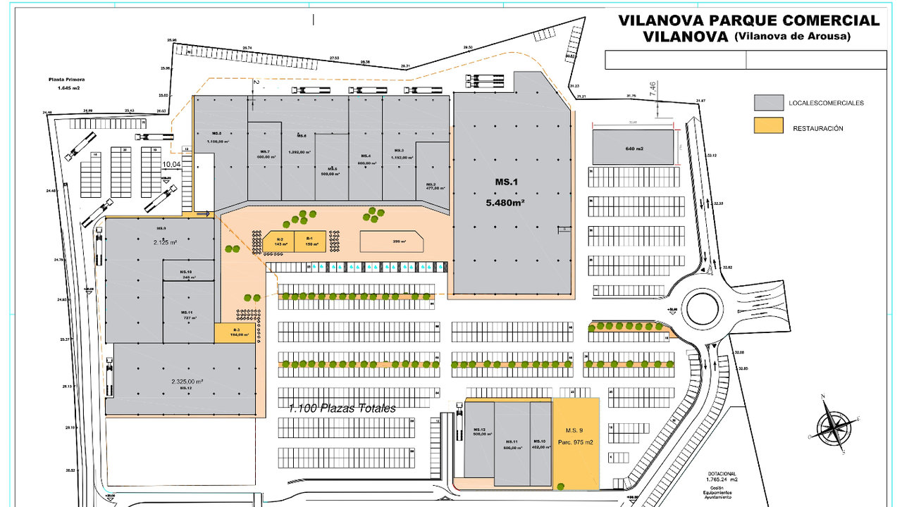 Plano del centro comercial de Vilanova. DS