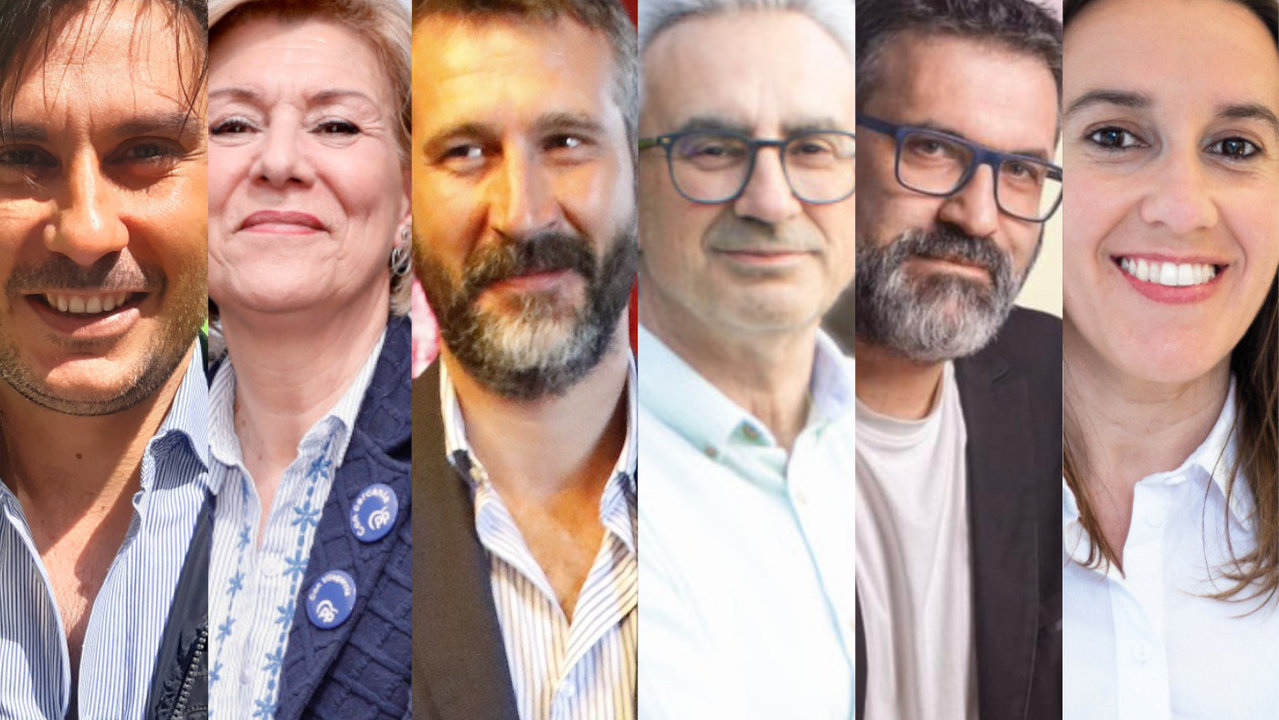 Los seis candidatos y candidatas de Vilagarcía. DS