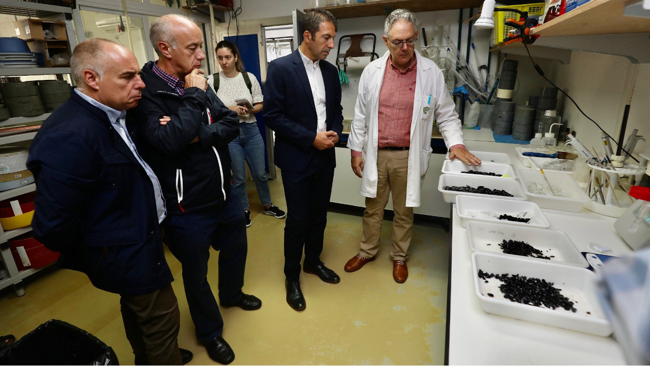Visita do conselleiro de Mar, Alfonso Villares, ao Centro de Investigacións Mariñas en Vilanova de Arousa. DS